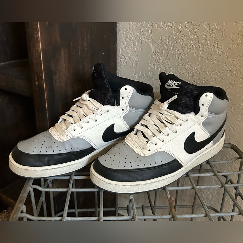 High Top Nike Dunk Shoes Black/White/Gray